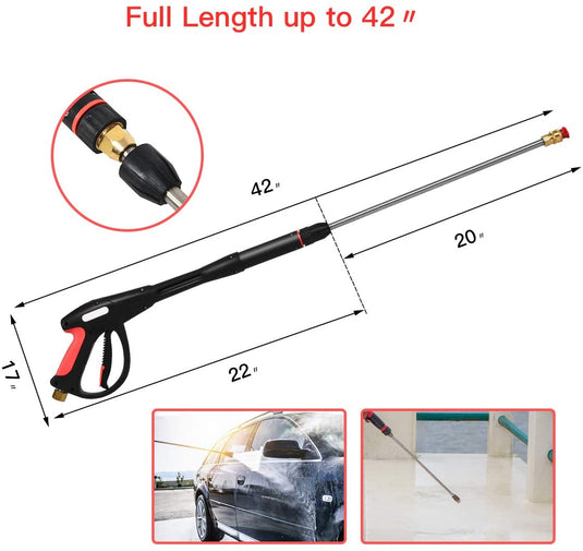 Pressure Washer Gun with 20-Inch Extension Wand Lance