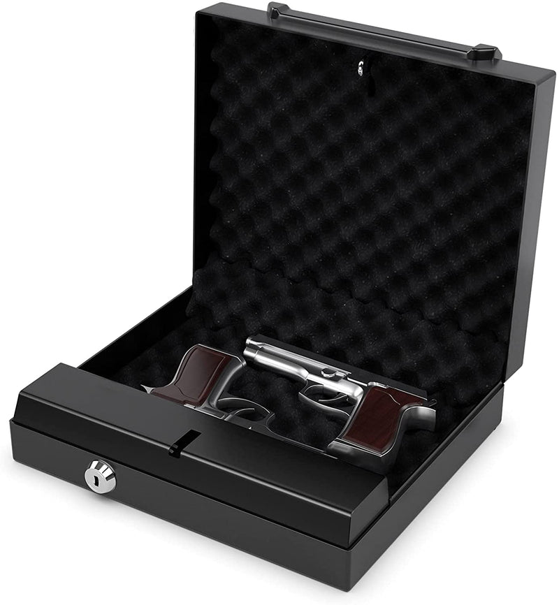 Load image into Gallery viewer, Gun Safe for 2 Pistols, Handgun Safe with Password &amp; Backup Keys for Quick Access - GoplusUS
