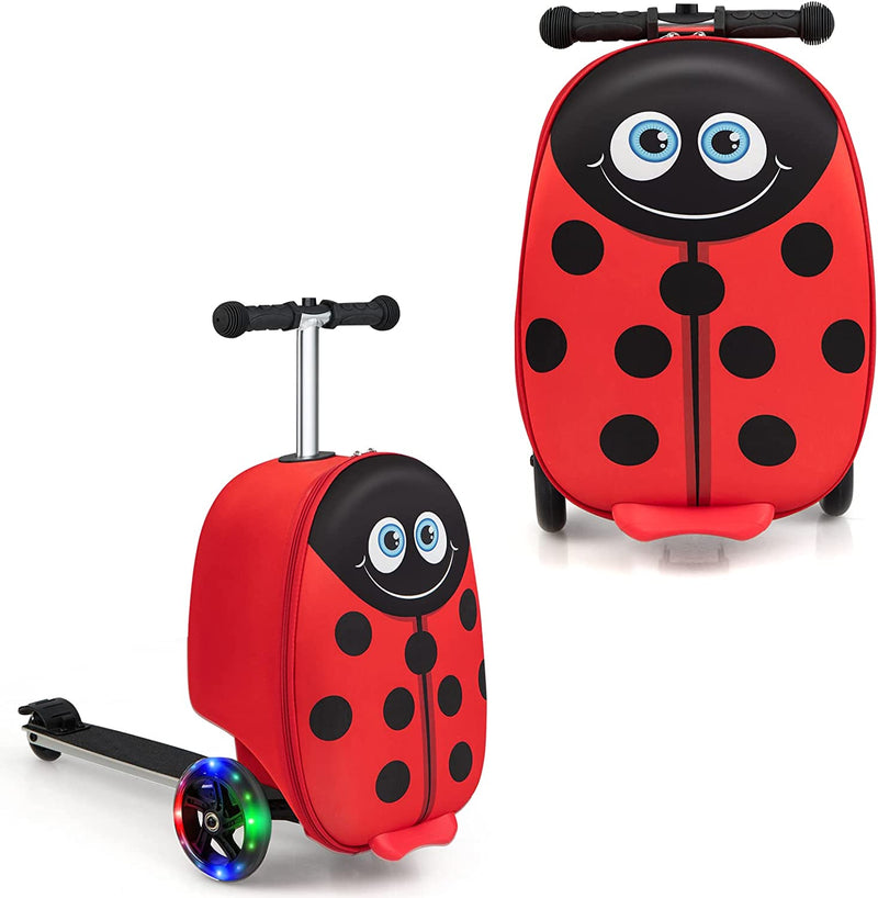 Load image into Gallery viewer, Goplus 2-in-1 Ride On Suitcase Scooter for Kids, Carry on Luggage with LED Flashing Wheels, Waterproof Shell
