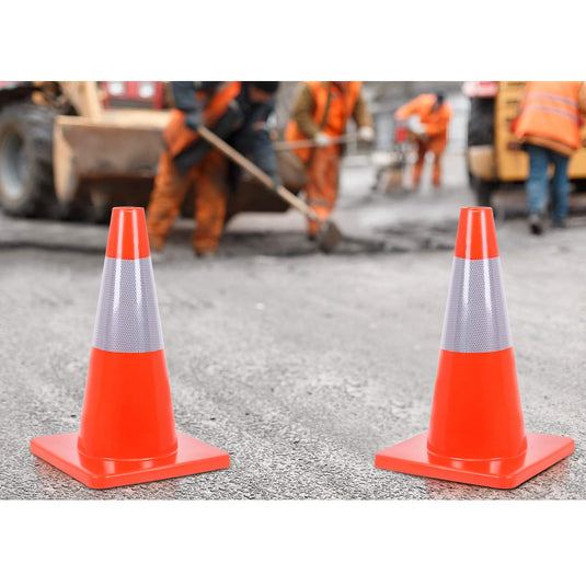 5PCS Traffic Cones, 18" PVC Safety Road Parking Cones Driving Construction Cones - GoplusUS
