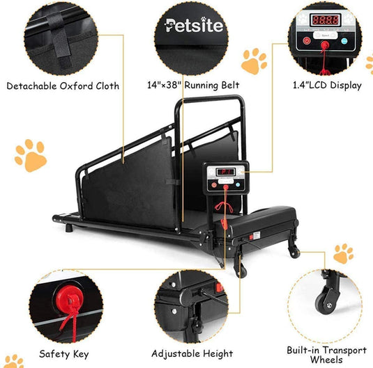 Dog Treadmill, Pet Running Machine for Small/Medium-Sized Dogs Indoor Exercise - GoplusUS