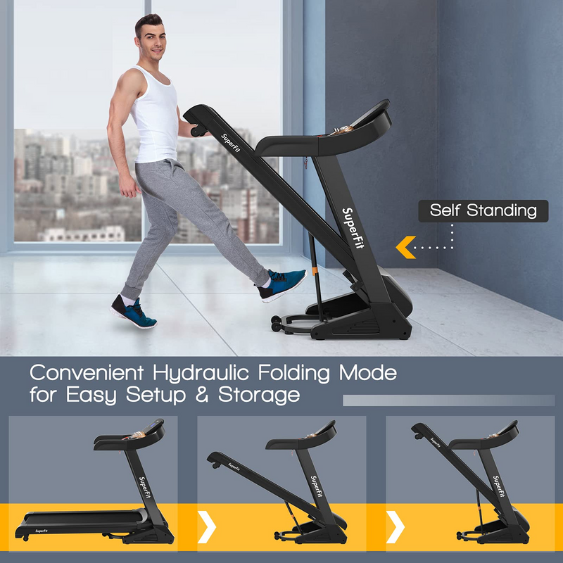 Load image into Gallery viewer, Goplus 3.75HP Folding Treadmill with Incline, Electric Superfit Treadmill w/App Control, 12 Preset &amp; 3 Custom Programs - GoplusUS
