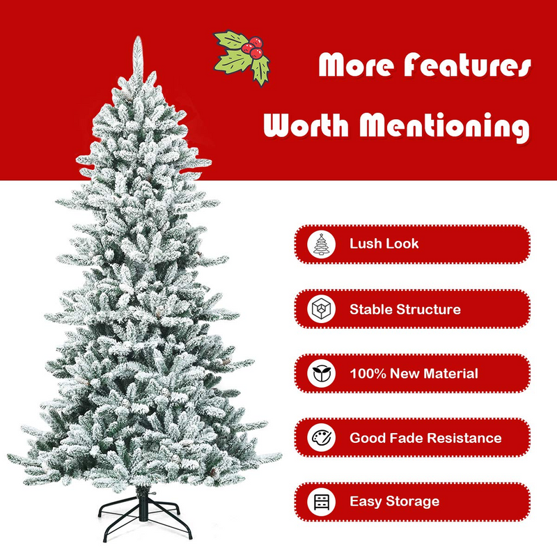 Load image into Gallery viewer, Goplus 7ft Snow Flocked Artificial Christmas Tree - GoplusUS
