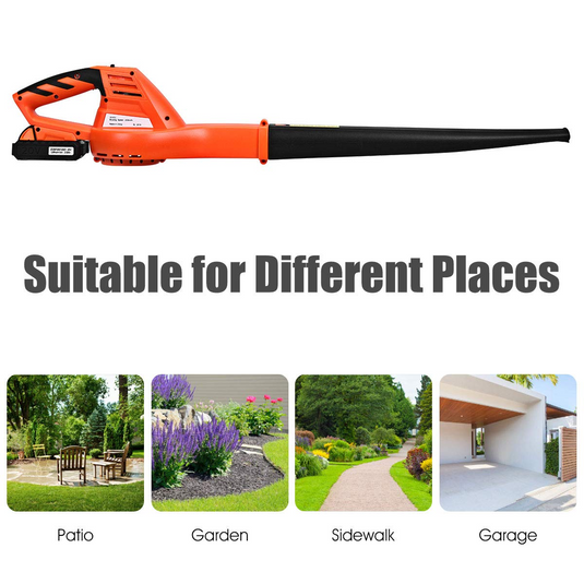 Goplus Cordless Leaf Blower, Rechargeable Leaf Sweeper w/Lithium Battery and Charger - GoplusUS