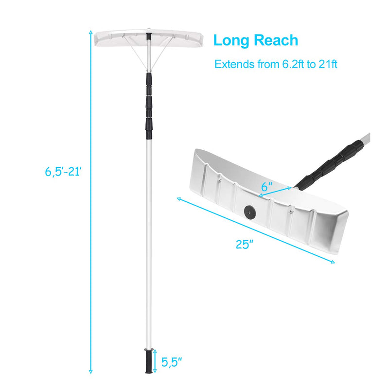 Load image into Gallery viewer, Goplus 21&#39; Snow Roof Rake, Twist-N-Lock Adjustable Snow Shovel with 6&quot; x 25&quot; Blade - GoplusUS
