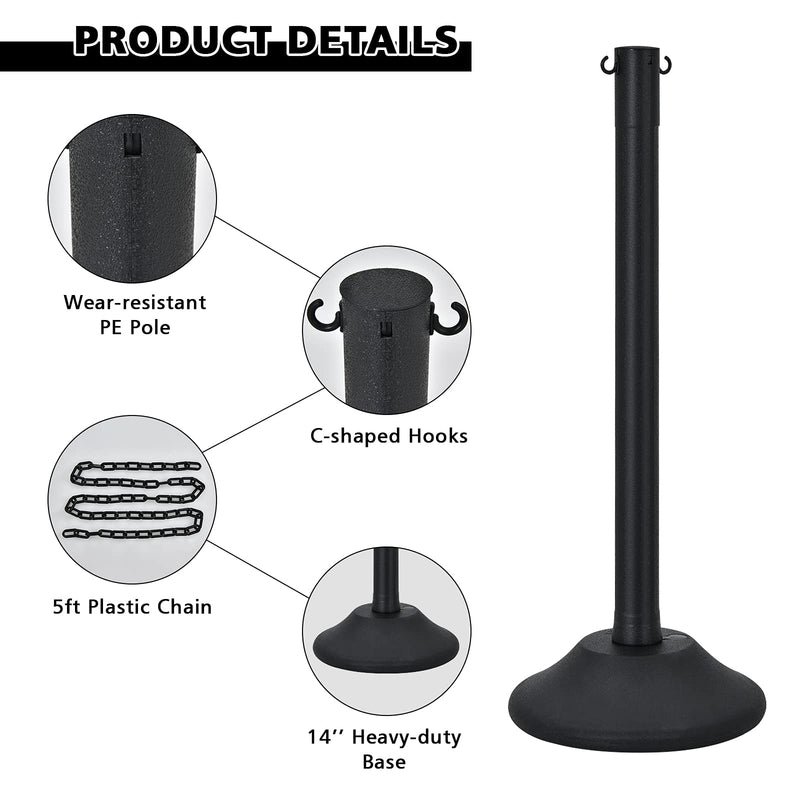 Load image into Gallery viewer, 6PCS Plastic Stanchion Set, Crowd Control Safety Barriers with 60&quot; Link Chain - GoplusUS
