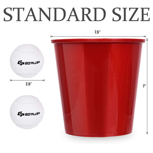 Yard Pong, Giant Pong Game Set with 12 Buckets, 2 Balls and a Carry Bag