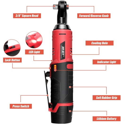 Goplus 3/8" Cordless Ratchet Wrench, 12V Electric Ratchet Wrench Set with Charger & 1500mAh Lithium-Ion Battery - GoplusUS