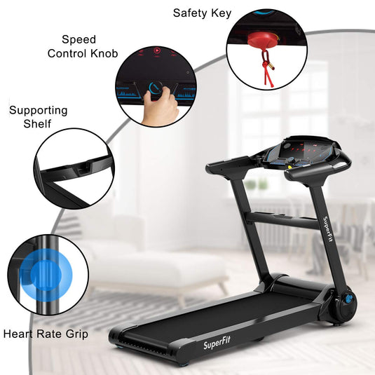 Folding Treadmill, Superfit Electric Portable Treadmill - GoplusUS