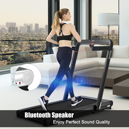 Goplus 2 in 1 Folding Treadmill 4.75HP Superfit Under Desk Electric Treadmill with APP Control