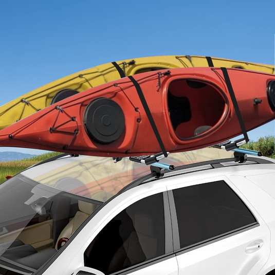 Goplus 2 Pair J-Bar Kayak Roof Rack, Universal Folding Rack Carrier for Canoe, SUP - GoplusUS