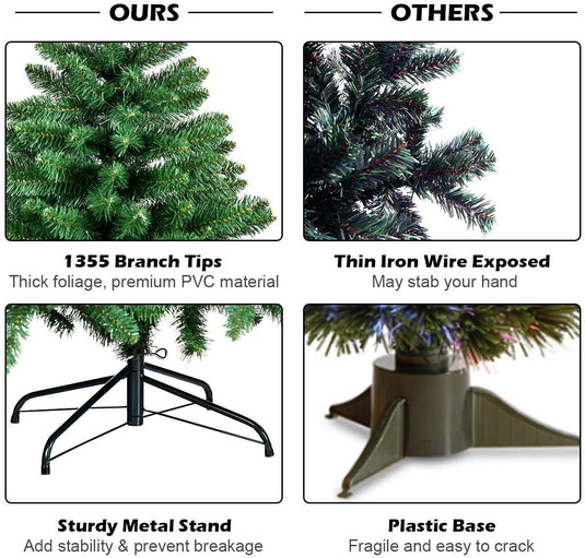 Artificial Douglas Christmas Tree Easy Assembly Xmas Tree for Indoor and Outdoor - GoplusUS