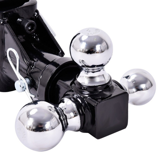 Triple Ball Swivel Adjustable Drop Turn Trailer Tow Hitch Mount for 2" Receiver