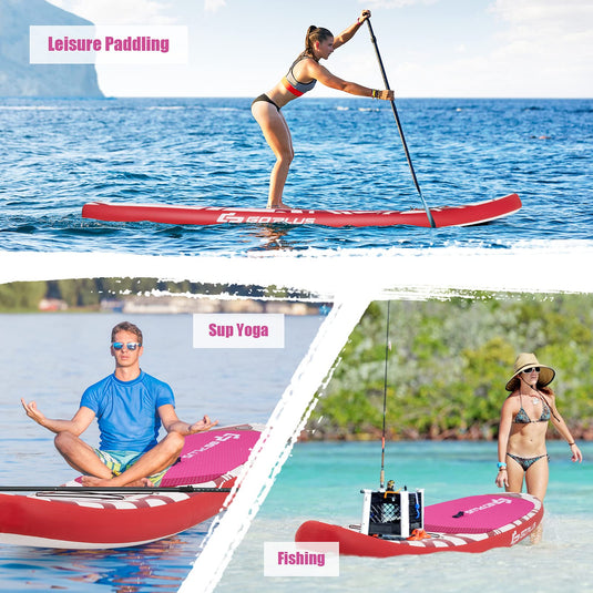 10.5/11FT Inflatable Stand Up Paddle Board, 6.5" Thick SUP with Carry Bag - GoplusUS