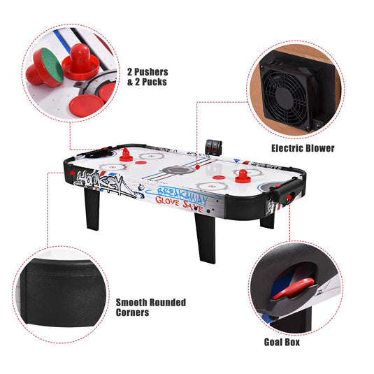 Air Powered Hockey Table, LED Electronic Scoring Sports Game - GoplusUS