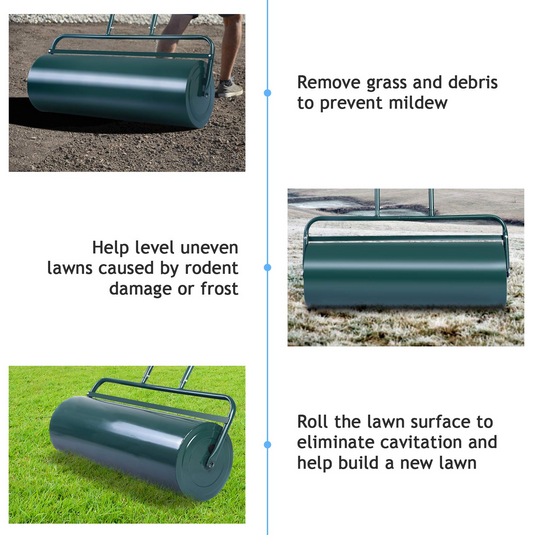 Lawn Roller Tow Behind Water Filled Push for Garden, Green - GoplusUS