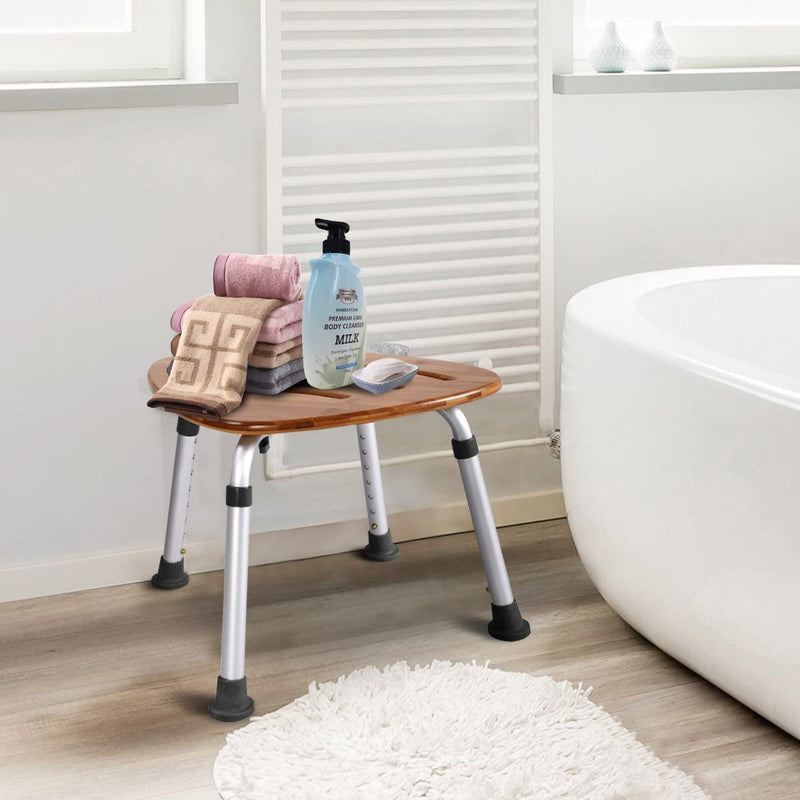 Load image into Gallery viewer, Bamboo Bath Seat, Waterproof Bathroom Shower Seat - GoplusUS
