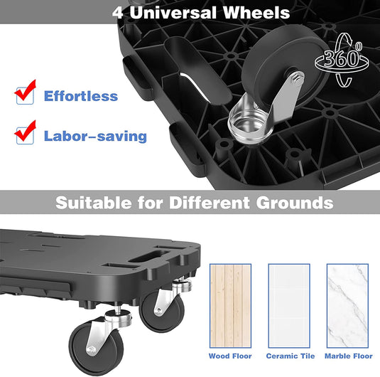 Moving Dolly, Heavy Duty Furniture Rolling Mover with 4 Wheels for Piano Heavy Items Appliance - GoplusUS