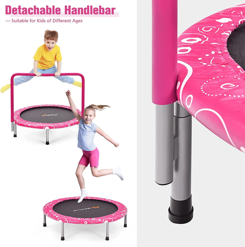 Load image into Gallery viewer, 36Inch Kids Trampoline, Foldable Mini Rebounder with Full Covered Handle and Safety Pad - GoplusUS
