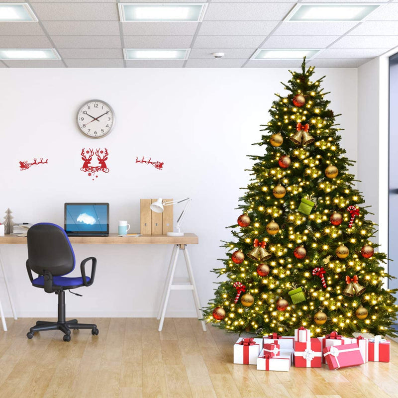 Load image into Gallery viewer, 7.5FT Artificial Christmas Tree Pre-Lit Spruce Hinged Tree - GoplusUS

