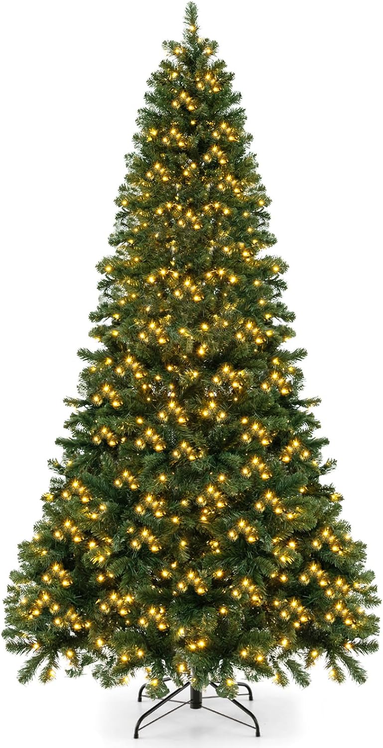 Load image into Gallery viewer, Goplus Pre-Lit Artificial Christmas Tree, Hinged Xmas Tree with 821 Branch Tips
