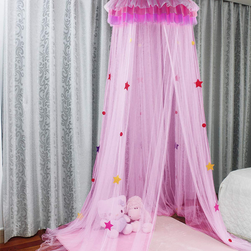 Load image into Gallery viewer, Princess Bed Canopy Netting Dome with Elegant Ruffle Lace
