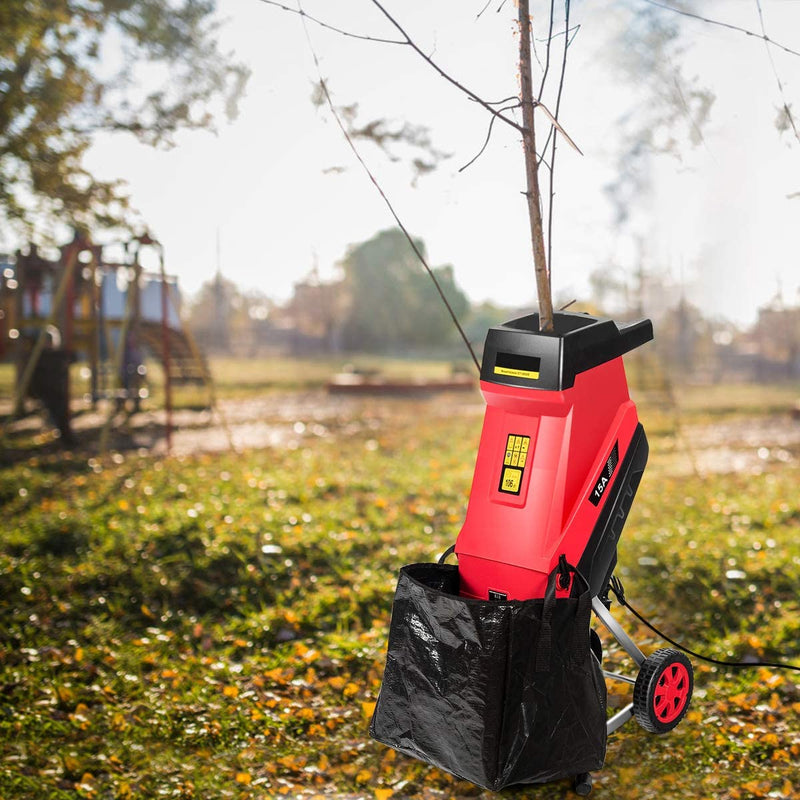Load image into Gallery viewer, 15-Amp Electric Wood Chipper, Wheeled Garden Shredder - GoplusUS
