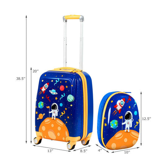 Kids Luggage Set, 12" & 18" Kids Carry On Luggage Set - GoplusUS