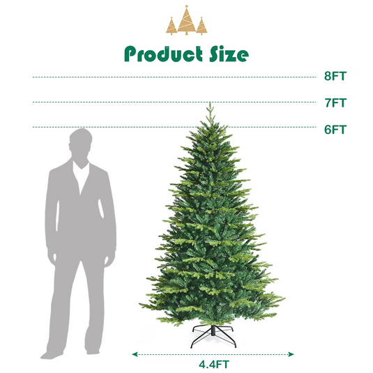 Goplus Christmas Tree, PVC & PE Branch Tips, Indoor Holiday Festival Decoration for Residential Commercial Use - GoplusUS