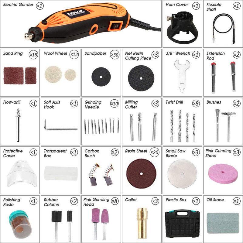 Load image into Gallery viewer, Rotary Tool Kit, with Flex Shaft, 139pcs Accessories and Carrying Case
