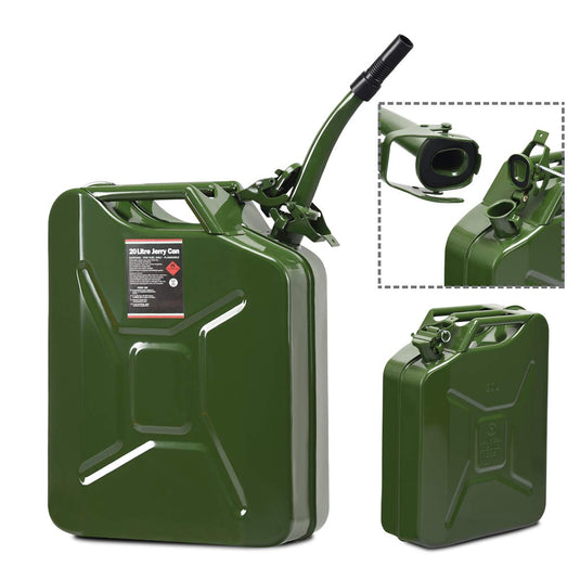 20 Liter (5 Gallon) Jerry Fuel Can with Flexible Spout Equipment (Army Green) - GoplusUS