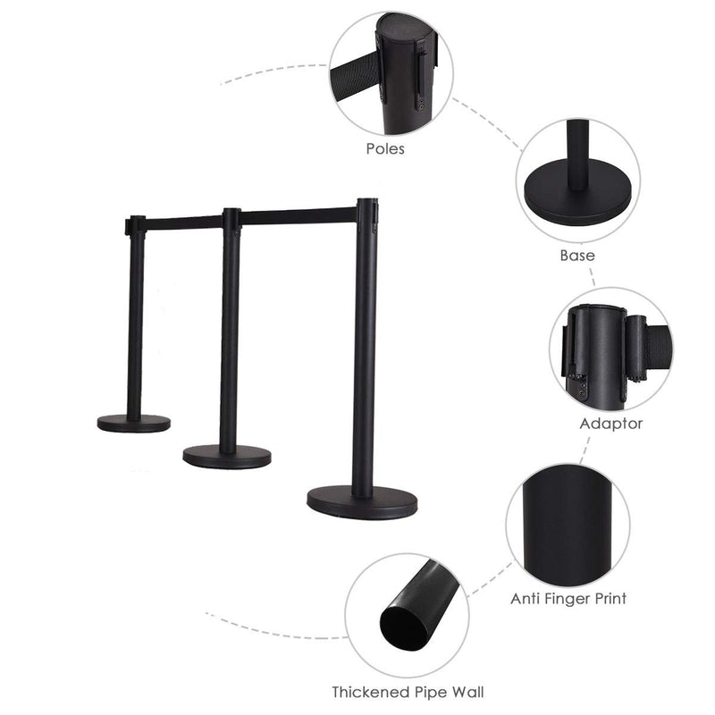 Load image into Gallery viewer, 6Pcs Stanchions, Crowd Control Barriers with 6.5&#39; Retractable Belt - GoplusUS
