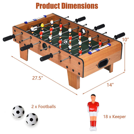 Mini Foosball Table, 27in Soccer Game Table - GoplusUS