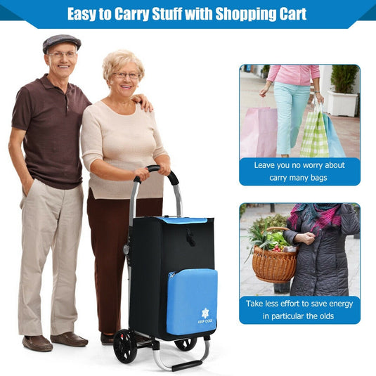 Folding Shopping Cart with Wheels - GoplusUS