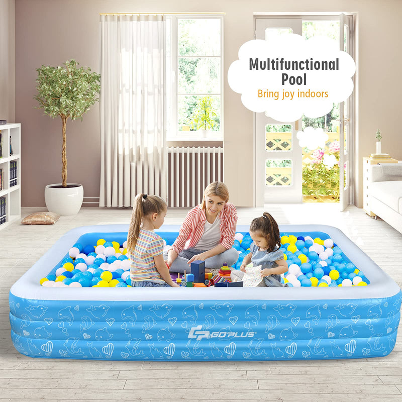 Load image into Gallery viewer, Inflatable Swimming Pool, 120&quot; X 72&quot; X 22&quot; Full-Sized Family Kiddie Blow up Pool - GoplusUS
