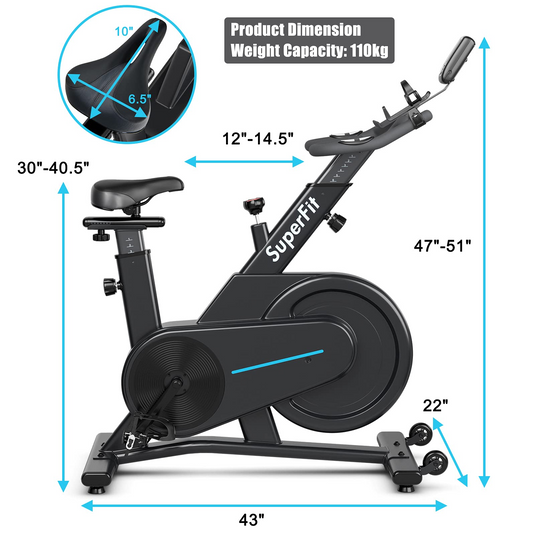 Goplus Magnetic Exercise Bike, Stationary Cycling Bike with Adjustable Seat & Handle - GoplusUS