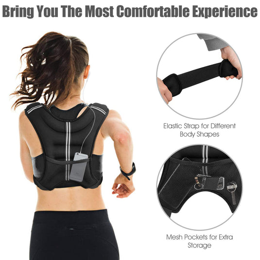 Adjustable Weighted Vest, 12lb/20lbWeight Vest Workout Equipment - GoplusUS