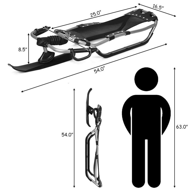 Load image into Gallery viewer, 55&quot; Ski Sled Slider Board with Textured Grip Handles - Goplus
