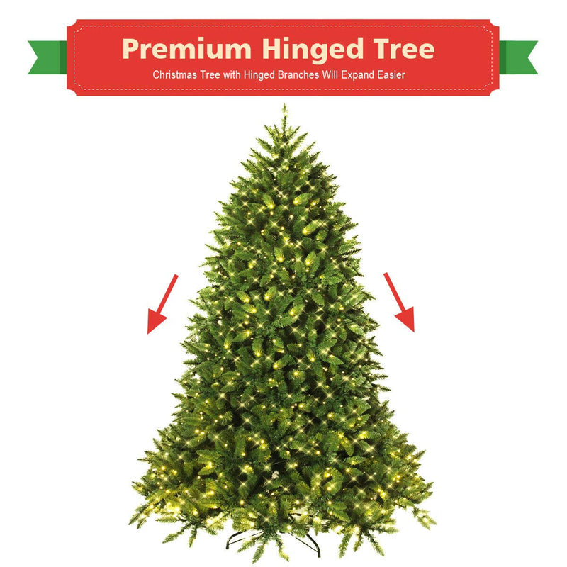 Load image into Gallery viewer, 5ft Prelit Christmas Tree, Premium Hinged Artificial Fir Tree - GoplusUS
