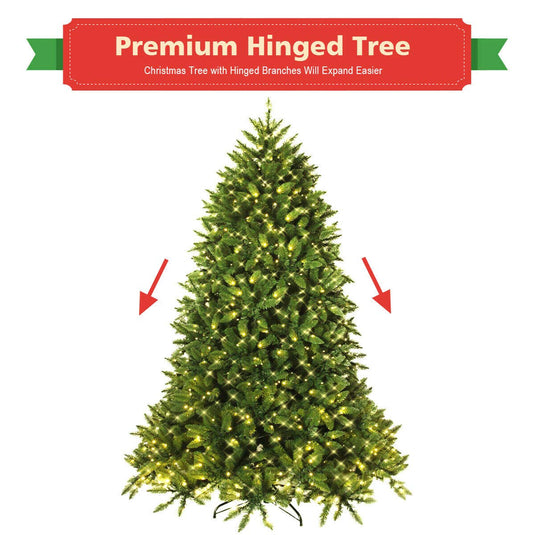 5ft Prelit Christmas Tree, Premium Hinged Artificial Fir Tree - GoplusUS