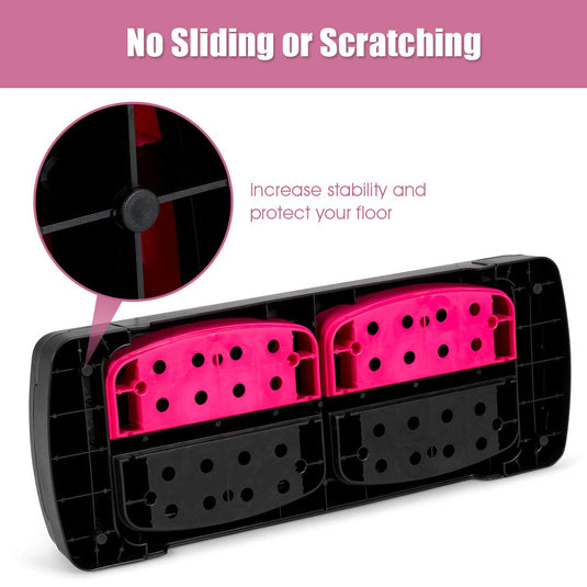 31" Aerobic Exercise Stepper Deck for Home Gym and Office (Black+Pink) - GoplusUS