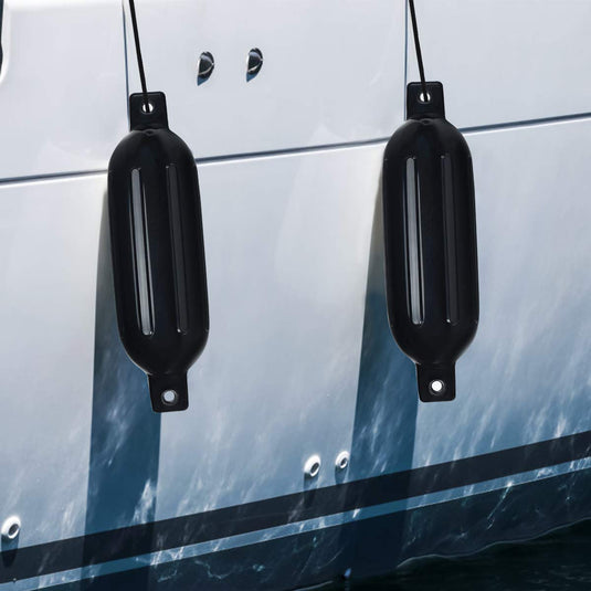 4 Pack Marine Boat Fender, Ribbed Inflatable Marine Bumper - GoplusUS