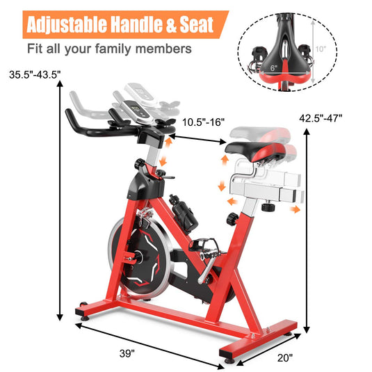 Exercise Bike, Indoor Cycling Stationary Bike for Home Cardio Workout Bike Training - GoplusUS