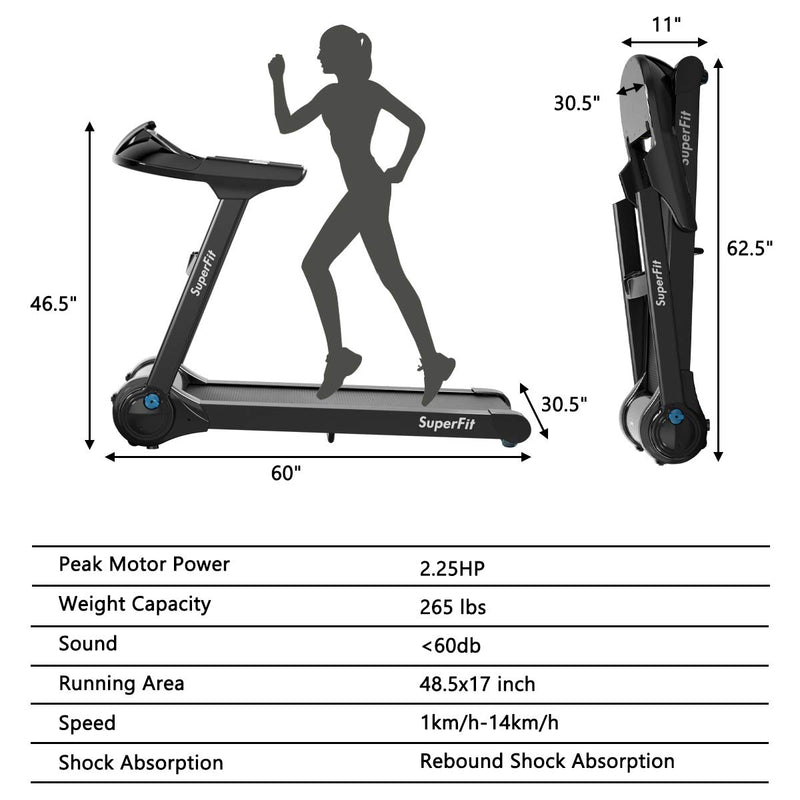 Load image into Gallery viewer, Folding Treadmill, Superfit Electric Portable Treadmill - GoplusUS
