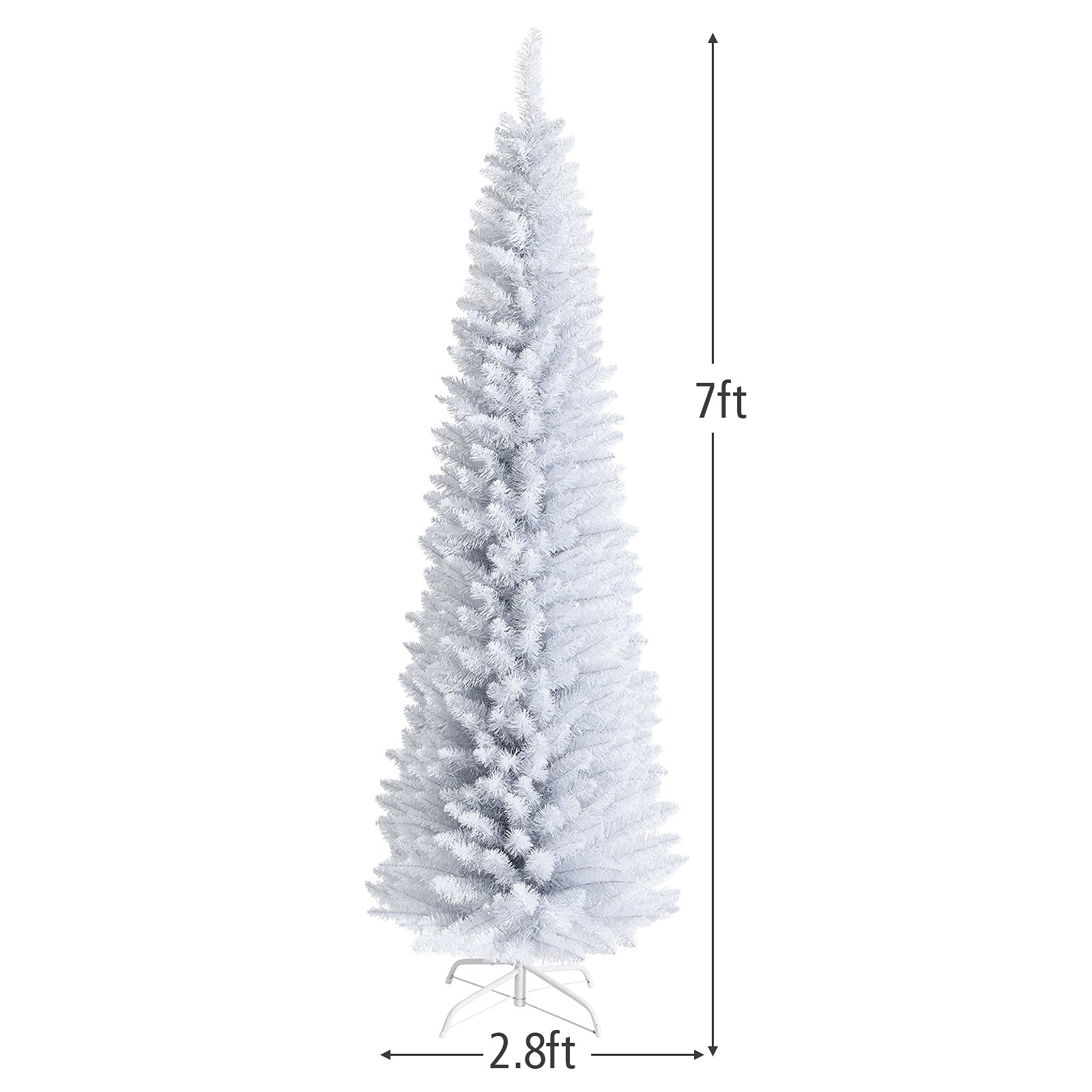 Artificial Slim White Christmas Tree - Goplus
