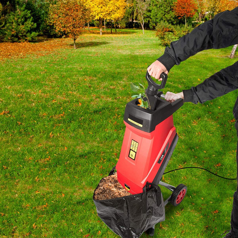 Load image into Gallery viewer, 15-Amp Electric Wood Chipper, Wheeled Garden Shredder - GoplusUS
