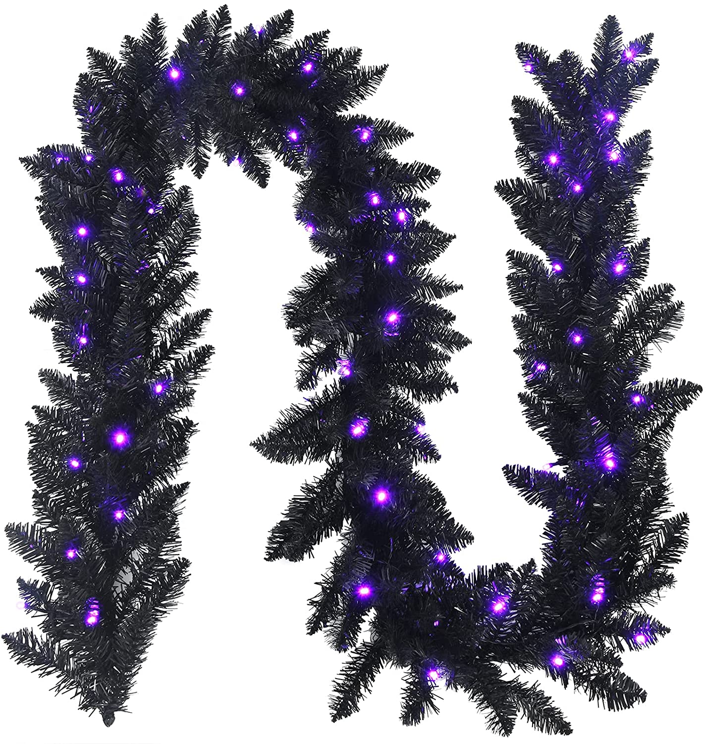 9FT Black Halloween Garland with Lights – GoplusUS