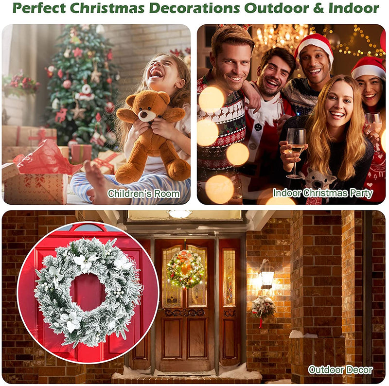 Load image into Gallery viewer, 24&#39; Pre-lit Artificial Christmas Wreath - GoplusUS
