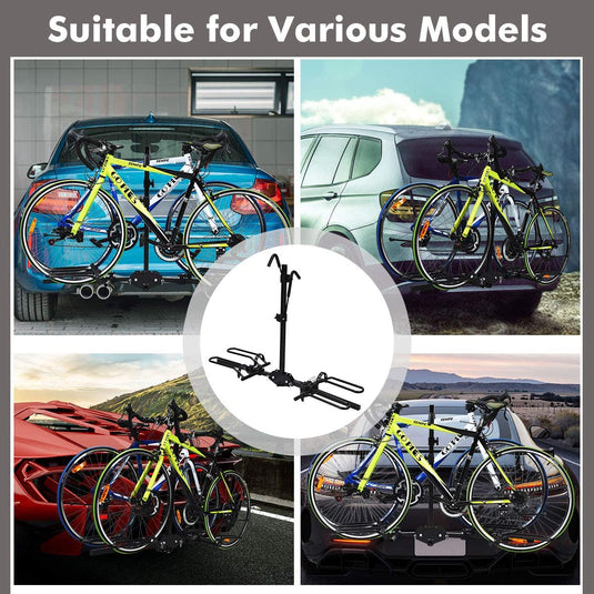2-Bike Hitch Mount Rack Hitch Mounted Bike Carrier Foldable Receiver 2" - GoplusUS