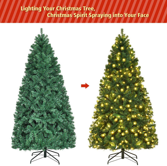 Pre-Lit Artificial Christmas Tree, Premium Hinged Spruce Tree